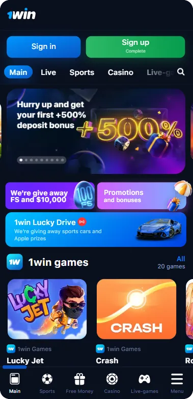 1-Win Homepage