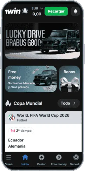 Pantalla de inicio de sesión para 1Vin latam